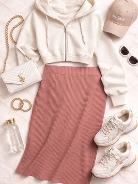 Ribbed mocha skirt size XL brand new